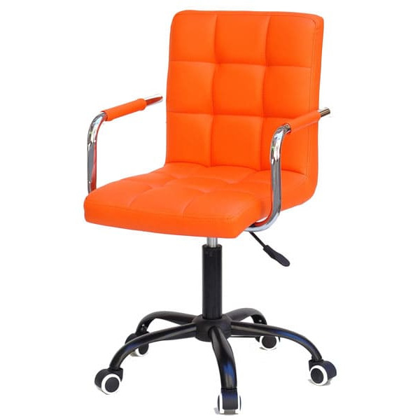 Стілець Onder Mebli Augusto-Arm BK-Office Оранж 1012 Екошкіра-1