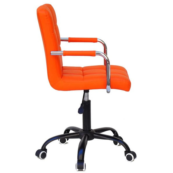 Стілець Onder Mebli Augusto-Arm BK-Office Оранж 1012 Екошкіра-2