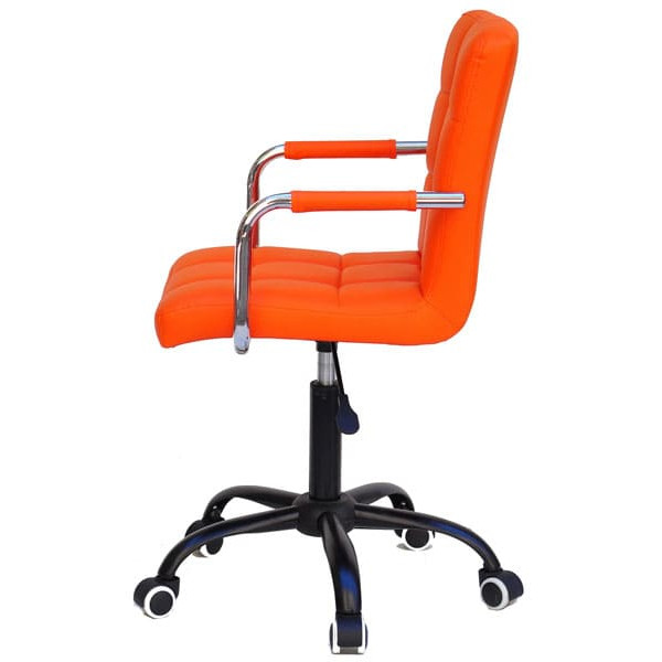 Стілець Onder Mebli Augusto-Arm BK-Office Оранж 1012 Екошкіра-3