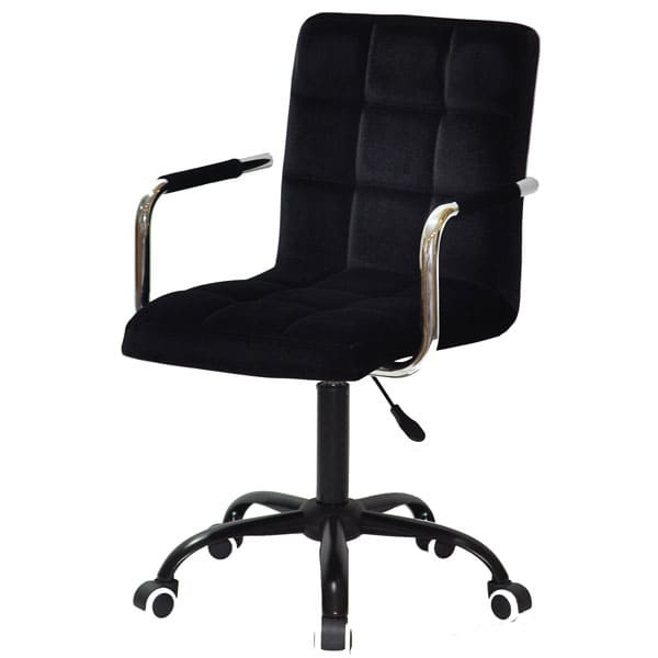 Стілець Onder Mebli Augusto-Arm BK-Office Чорний B-1011 Оксамит-1