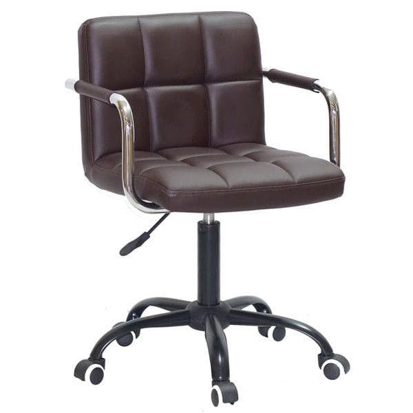 Стул Onder Mebli Arno-Arm BK-Office Темно-коричневый 1015 Экокожа-0