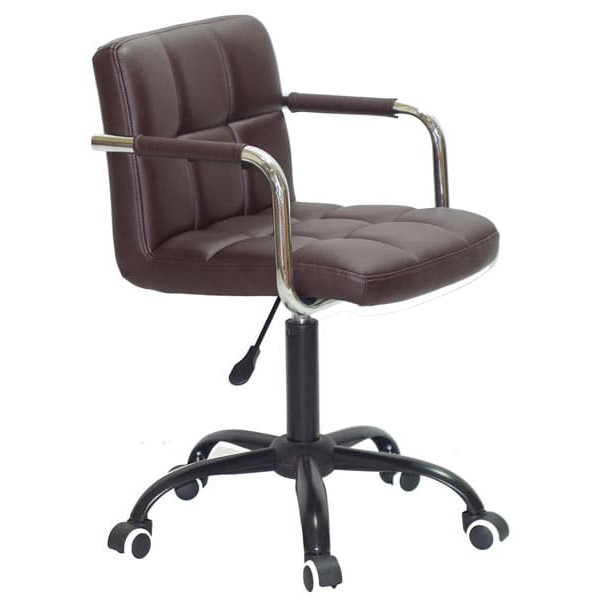 Стул Onder Mebli Arno-Arm BK-Office Темно-коричневый 1015 Экокожа-3