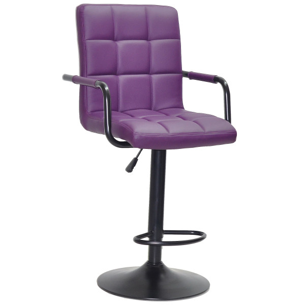 Барный стул Onder Mebli Augusto-Arm BAR BK-BASE Фиолетовый 1031 Экокожа-0
