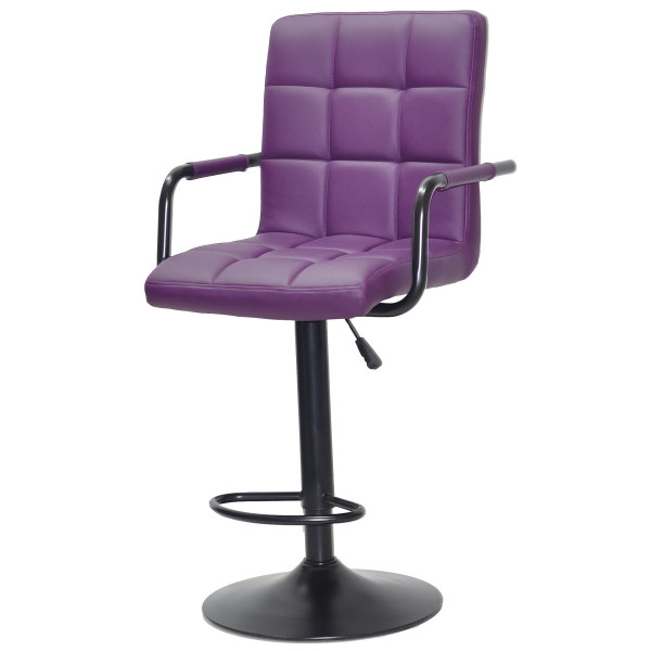 Барный стул Onder Mebli Augusto-Arm BAR BK-BASE Фиолетовый 1031 Экокожа-1