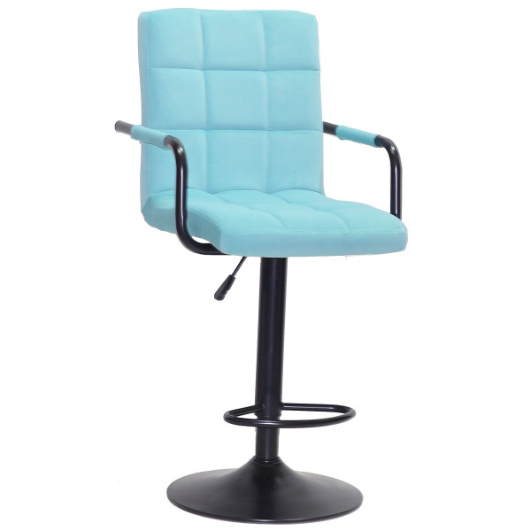 Барний стілець Onder Mebli Augusto-Arm BAR BK-BASE Блакитний B-1019 Оксамит-0