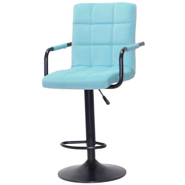 Барний стілець Onder Mebli Augusto-Arm BAR BK-BASE Блакитний B-1019 Оксамит-1