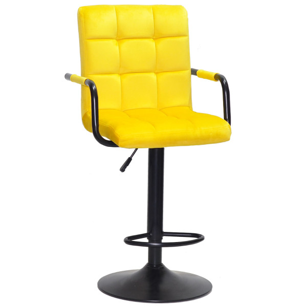 Барний стілець Onder Mebli Augusto-Arm BAR BK-BASE Жовтий B-1027 Оксамит-0