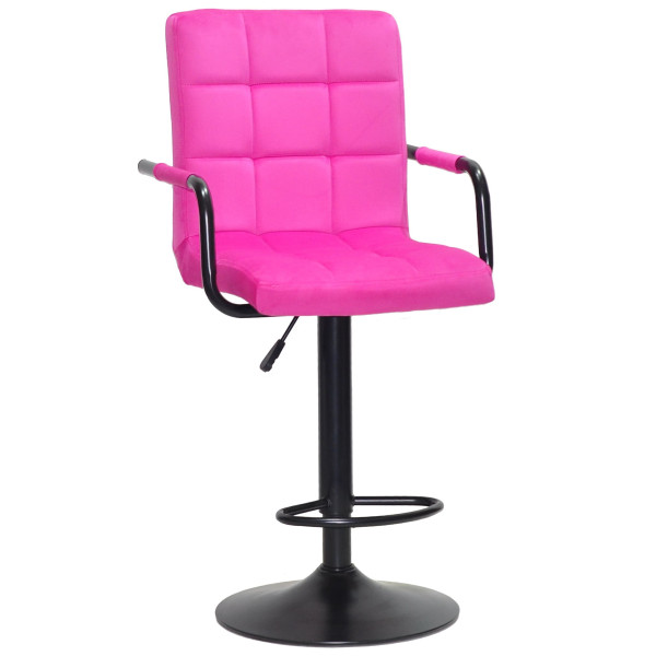 Барный стул Onder Mebli Augusto-Arm BAR BK-BASE Малина B-1023 Бархат-0