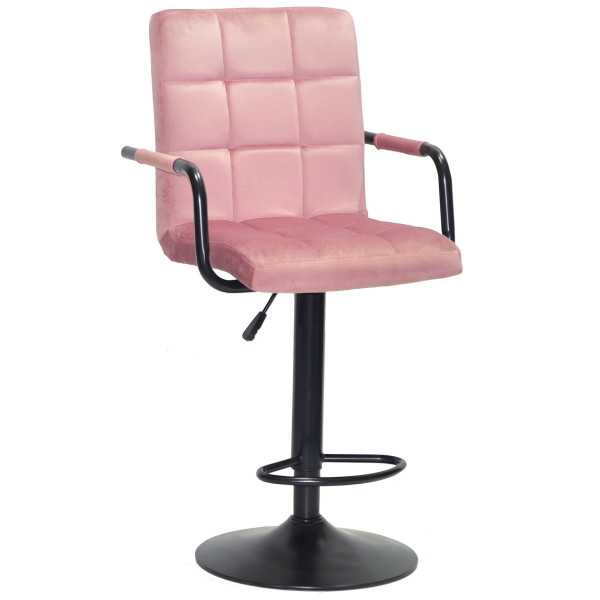 Барный стул Onder Mebli Augusto-Arm BAR BK-BASE Пыльная Роза B-1030 Бархат-0