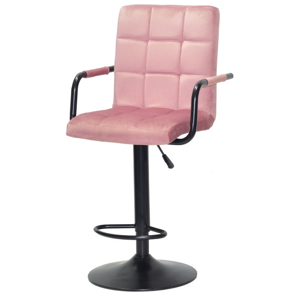 Барный стул Onder Mebli Augusto-Arm BAR BK-BASE Пыльная Роза B-1030 Бархат-1