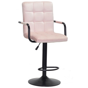 Барний стілець Onder Mebli Augusto-Arm BAR BK-BASE Рожевий B-1021 Оксамит