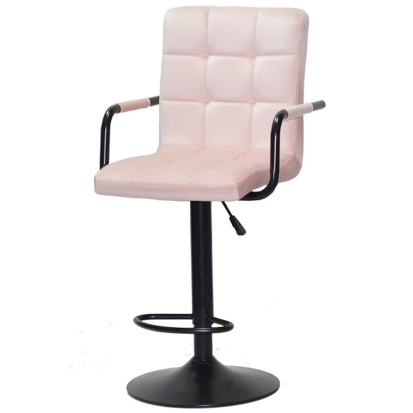 Барний стілець Onder Mebli Augusto-Arm BAR BK-BASE Рожевий B-1021 Оксамит-1