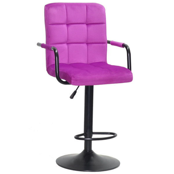 Барный стул Onder Mebli Augusto-Arm BAR BK-BASE Сирень B-1022 Бархат-0