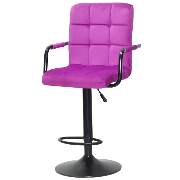 Барный стул Onder Mebli Augusto-Arm BAR BK-BASE Сирень B-1022 Бархат-1