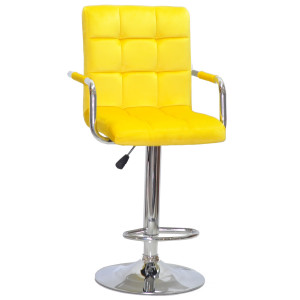 Барный стул Onder Mebli Augusto-Arm BAR CH-BASE Желтый B-1027 Бархат