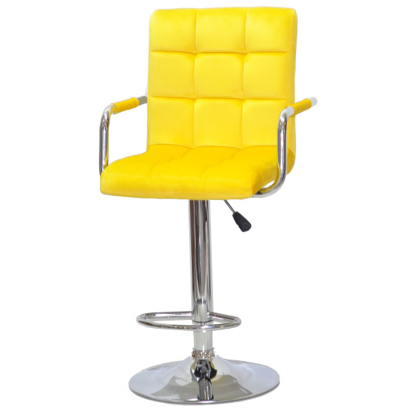 Барний стілець Onder Mebli Augusto-Arm BAR CH-BASE Жовтий B-1027 Оксамит-1