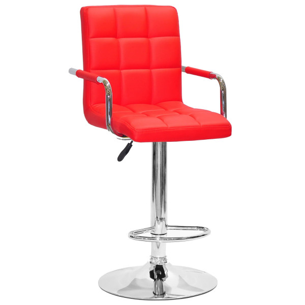 Барний стілець Onder Mebli Augusto-Arm BAR CH-BASE Червоний 1007 Екошкіра-0