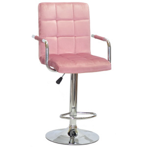 Барный стул Onder Mebli Augusto-Arm BAR CH-BASE Пыльная Роза B-1030 Бархат