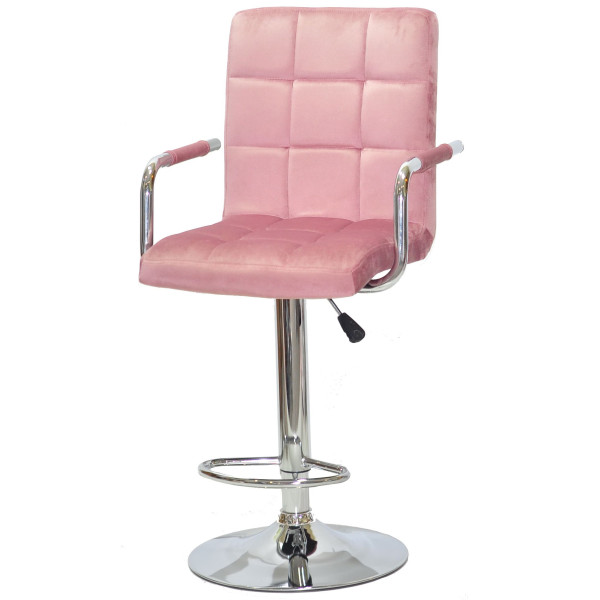 Барний стілець Onder Mebli Augusto-Arm BAR CH-BASE Пильна Троянда B-1030 Оксамит-1