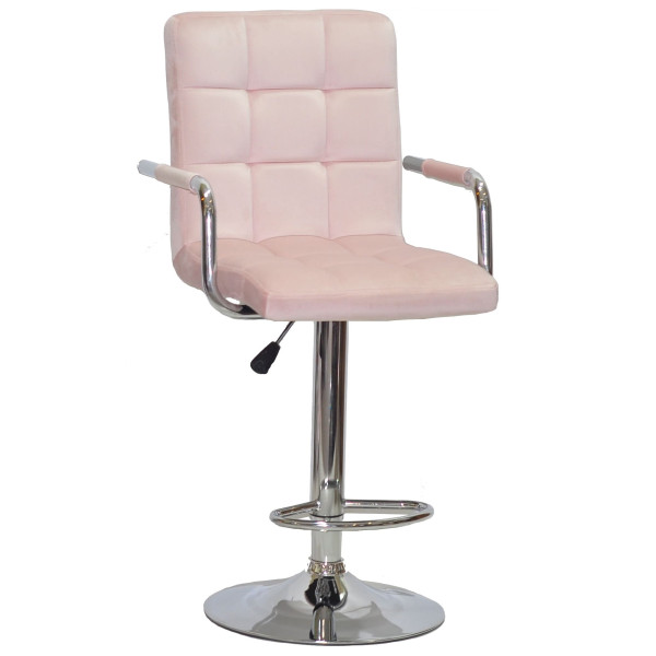 Барний стілець Onder Mebli Augusto-Arm BAR CH-BASE Рожевий B-1021 Оксамит-0
