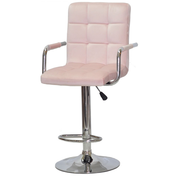 Барний стілець Onder Mebli Augusto-Arm BAR CH-BASE Рожевий B-1021 Оксамит-1