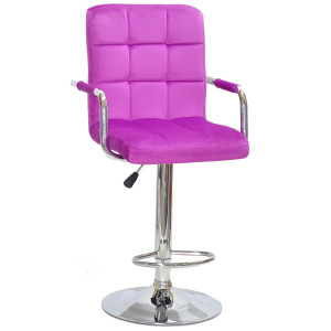 Барний стілець Onder Mebli Augusto-Arm BAR CH-BASE Бузок B-1022 Оксамит