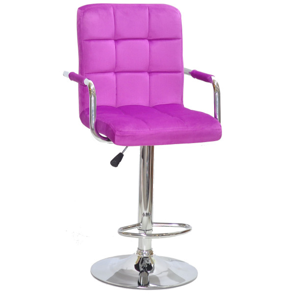 Барний стілець Onder Mebli Augusto-Arm BAR CH-BASE Бузок B-1022 Оксамит-0