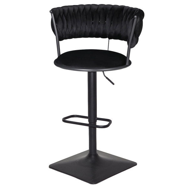 Барний стілець Onder Mebli Ava BAR 4-BK-BASE Чорний UC-904 Оксамит-1