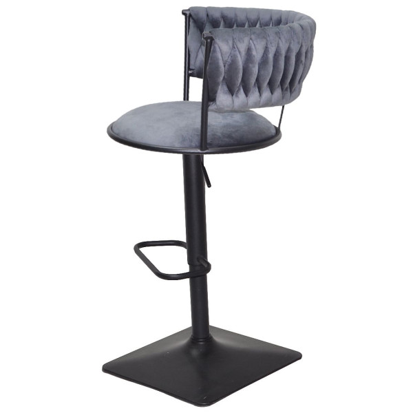 Барний стілець Onder Mebli Ava BAR 4-BK-BASE Сірий UC-901 Оксамит-3