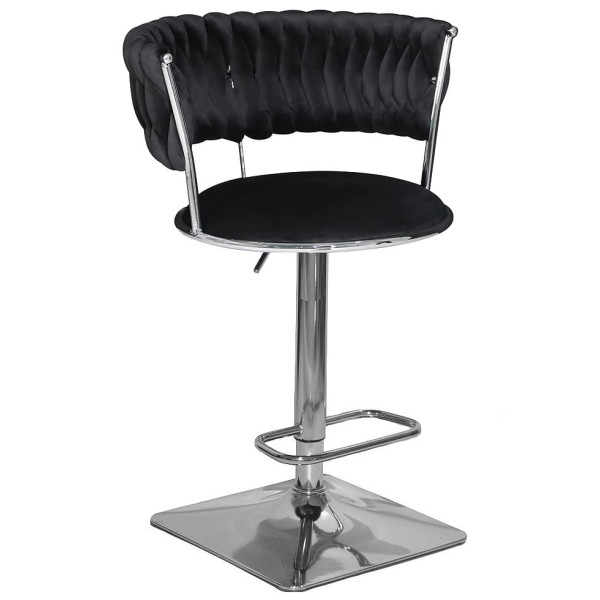 Барний стілець Onder Mebli Ava BAR 4-CH-BASE Чорний UC-904 Оксамит-0