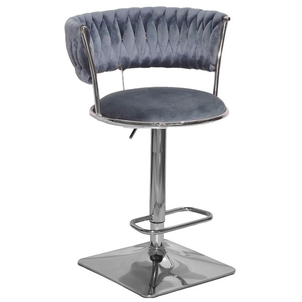 Барний стілець Onder Mebli Ava BAR 4-CH-BASE Сірий UC-901 Оксамит-0