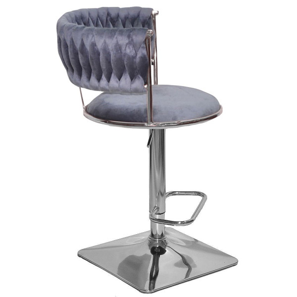 Барний стілець Onder Mebli Ava BAR 4-CH-BASE Сірий UC-901 Оксамит-2