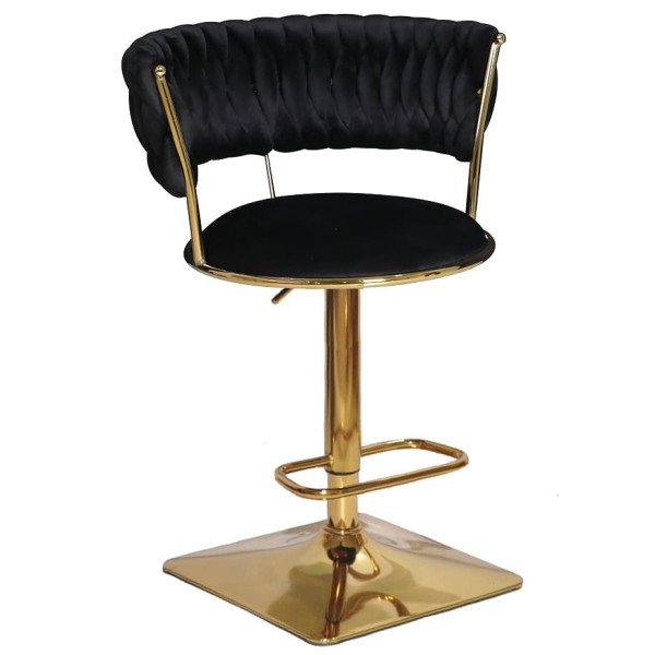 Барний стілець Onder Mebli Ava BAR 4-GD-BASE Чорний UC-904 Оксамит-0