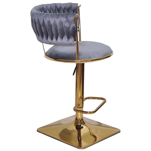 Барний стілець Onder Mebli Ava BAR 4-GD-BASE Сірий UC-901 Оксамит-2