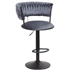 Барный стул Onder Mebli Ava BAR BK-BASE Серый UC-901 Бархат