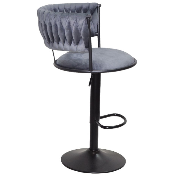 Барний стілець Onder Mebli Ava BAR BK-BASE Сірий UC-901 Оксамит-1
