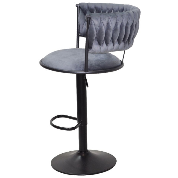 Барний стілець Onder Mebli Ava BAR BK-BASE Сірий UC-901 Оксамит-2