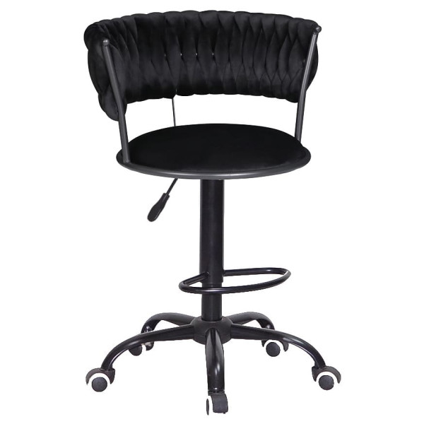 Барний стілець Onder Mebli Ava BAR BK-OFFICE Чорний UC-904 Оксамит-0