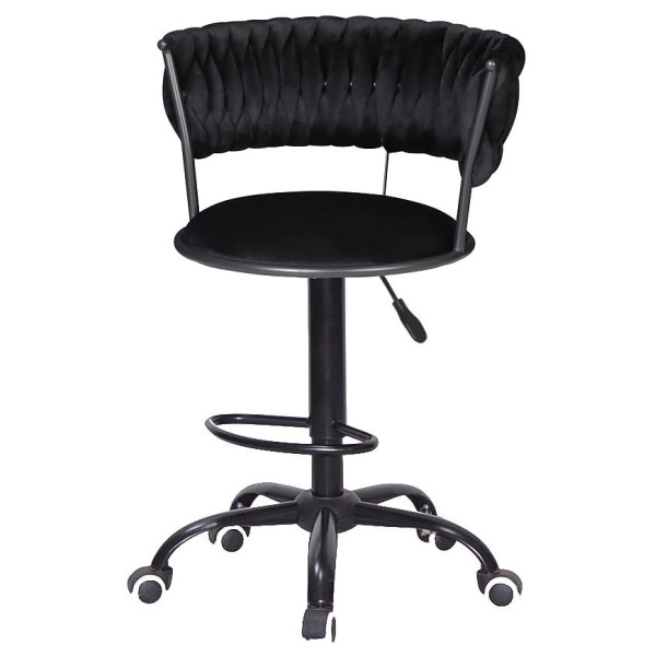 Барний стілець Onder Mebli Ava BAR BK-OFFICE Чорний UC-904 Оксамит-1