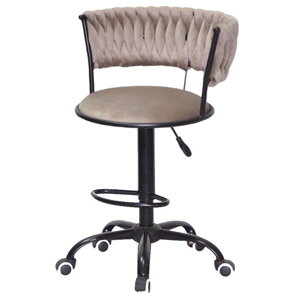 Барний стілець Onder Mebli Ava BAR BK-OFFICE Кава UC-912 Оксамит-1