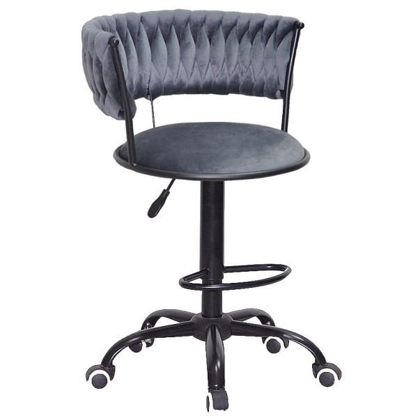 Барний стілець Onder Mebli Ava BAR BK-OFFICE Сірий UC-901 Оксамит-0