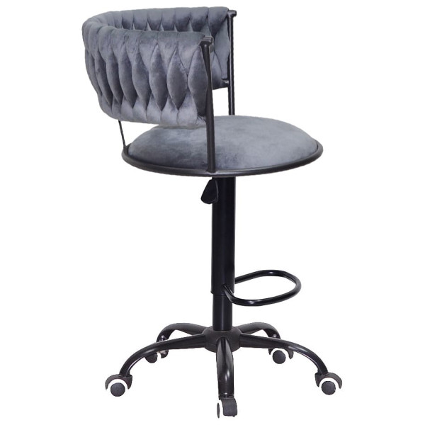 Барний стілець Onder Mebli Ava BAR BK-OFFICE Сірий UC-901 Оксамит-2