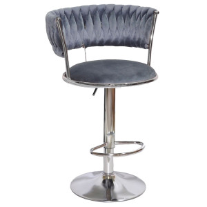 Барний стілець Onder Mebli Ava BAR CH-BASE Сірий UC-901 Оксамит