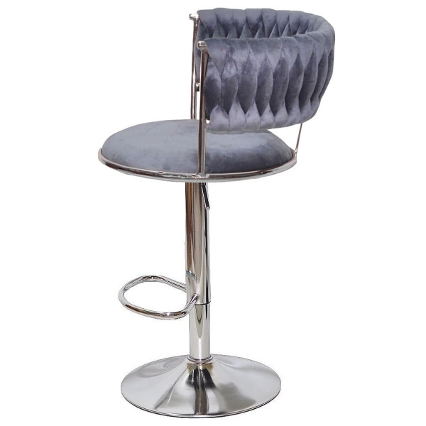 Барний стілець Onder Mebli Ava BAR CH-BASE Сірий UC-901 Оксамит-3