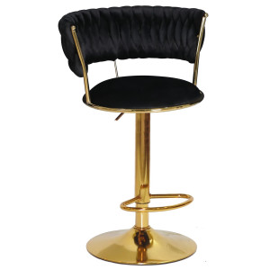 Барний стілець Onder Mebli Ava BAR GD-BASE Чорний UC-904 Оксамит