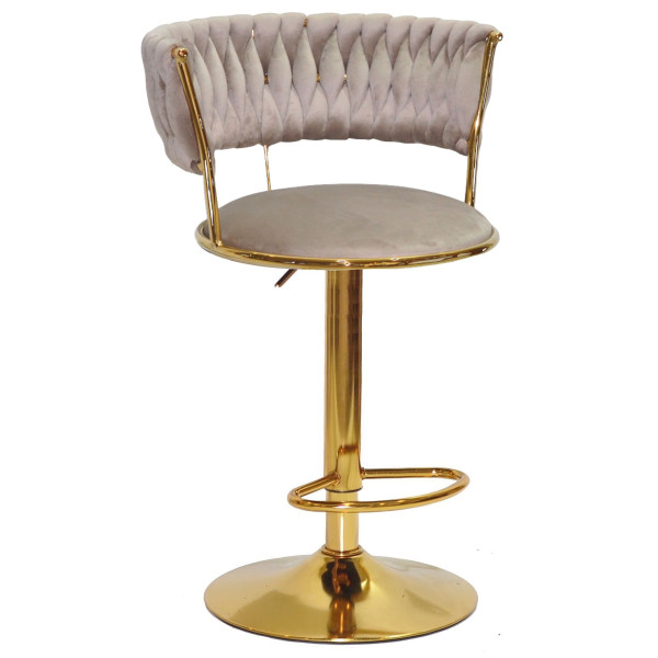 Барний стілець Onder Mebli Ava BAR GD-BASE Кава UC-912 Оксамит-0