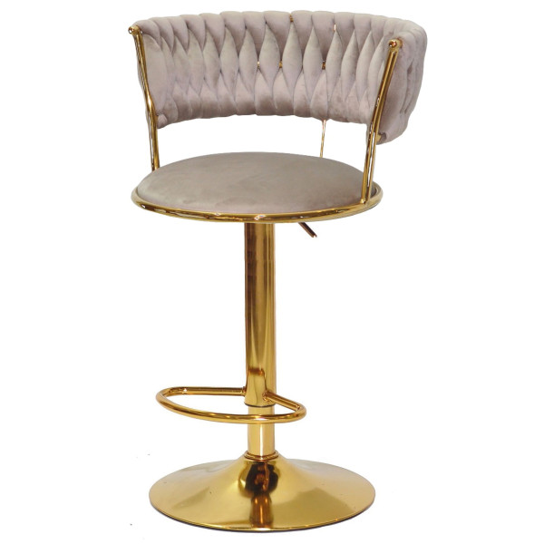 Барний стілець Onder Mebli Ava BAR GD-BASE Кава UC-912 Оксамит-1