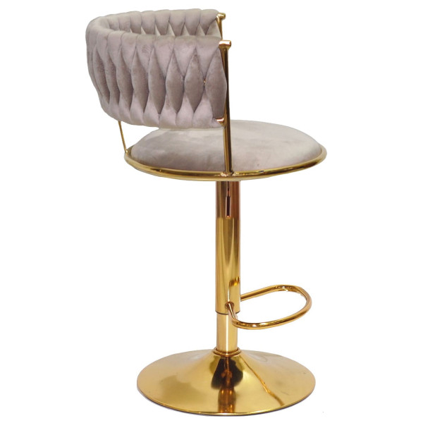 Барний стілець Onder Mebli Ava BAR GD-BASE Кава UC-912 Оксамит-2