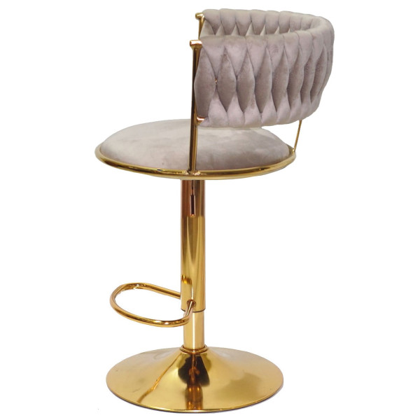 Барний стілець Onder Mebli Ava BAR GD-BASE Кава UC-912 Оксамит-3
