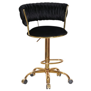 Барный стул Onder Mebli Ava BAR GD-OFFICE Черный UC-904 Бархат